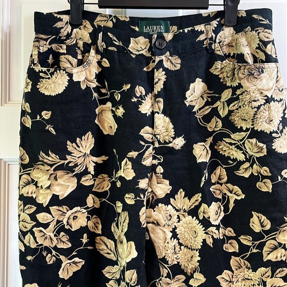 Lauren Ralph Lauren Linen Floral Tapered Leg Pants - Size 12P - Picture 2 of 9